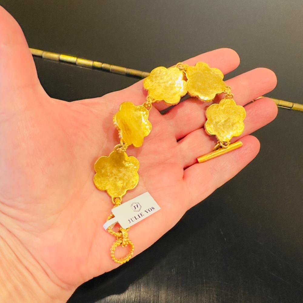 NWT Authentic Luxury Julie Vos Flower Station Iridescent Rose Statement Bracelet - Picture 17 of 17